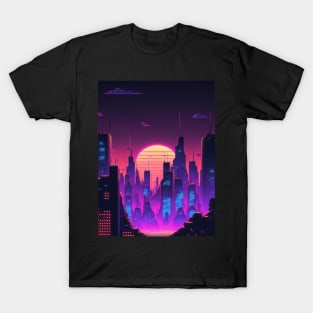 Synthwave City By Night T-Shirt